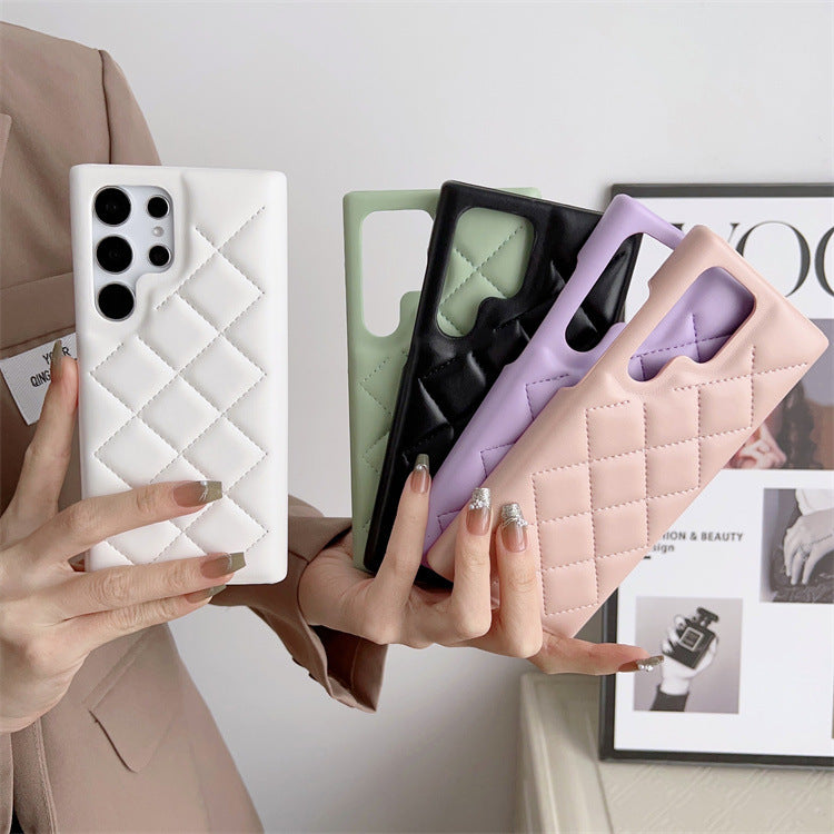 Puffer-Style Imitation Leather Phone Case