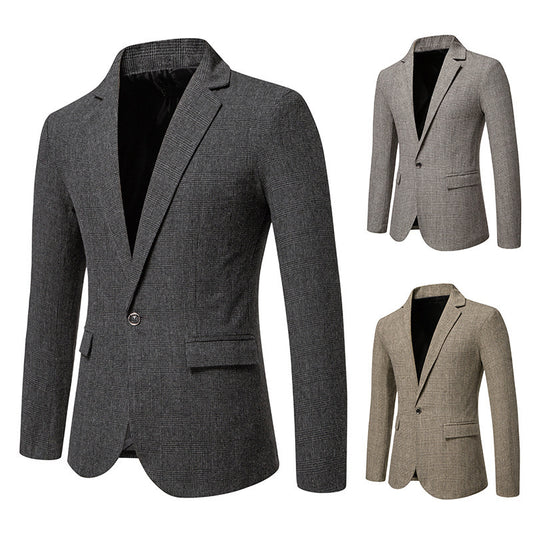 European Size Men's Fashion Woolen Casual Small Suit Coat