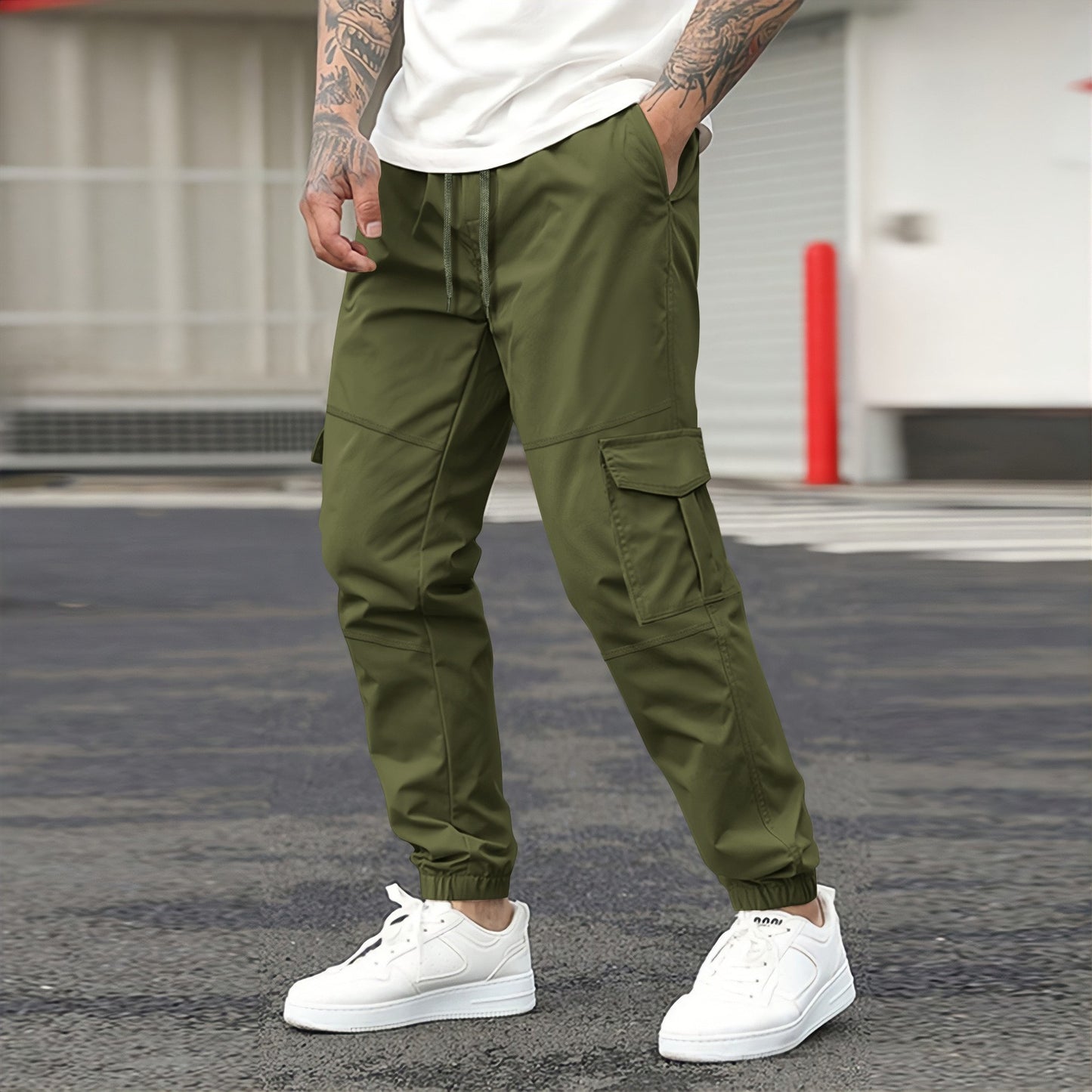 Fashion Solid Color Casual Sports Jogger Pants