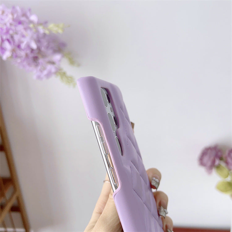 Puffer-Style Imitation Leather Phone Case